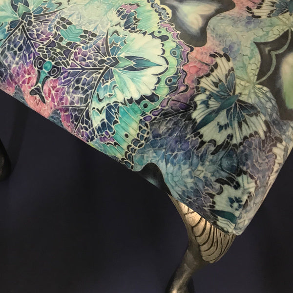 SOLD Luxury velvet dressing table stool - Footstool or Piano Stool- one off Bespoke Upholstery.