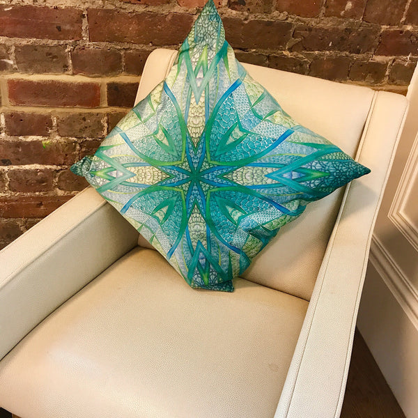 Mint Green Velvet Cushion - Luxury Green Velvet Fabric - Mint Teal Apple pillow