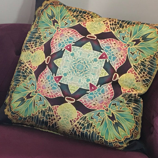 Green Butterfly Velvet Cushions. Green Lime Velvet Cushions