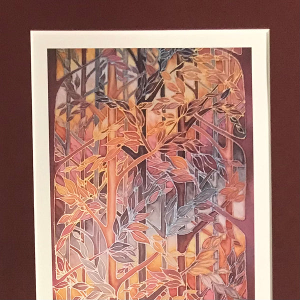 Autumn Whispers Signed Print - Rust Caramel Chocolate Grey Forest Print Art