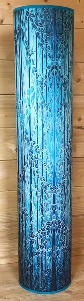 Into the Woods Contemporary Floor Lamp  - Tranquil Light Art Lamp - Blue Turquoise Aqua trees Lamp