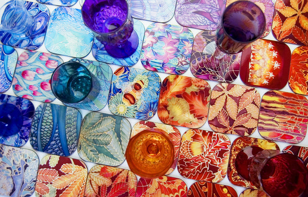 Red Butterflies Placemats & Coasters - Contemporary Table Mats - Durable Hardwearing Tableware