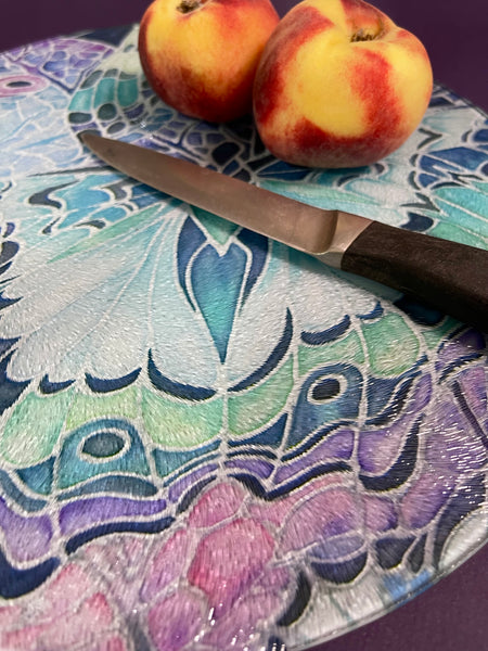 Lilac Mint Butterflies Table Mats - Beautiful place mats - Green butterfly chopping boards