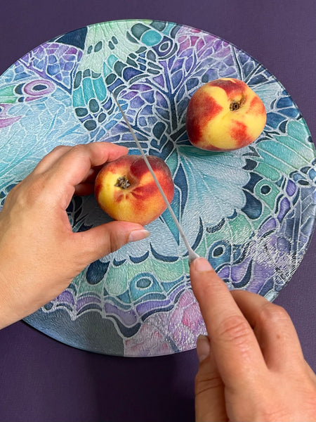 Lilac Mint Butterflies Table Mats - Beautiful place mats - Green butterfly chopping boards