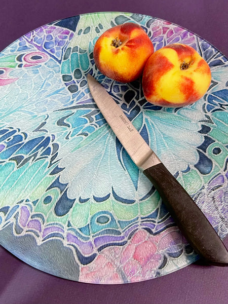 Lilac Mint Butterflies Table Mats - Beautiful place mats - Green butterfly chopping boards