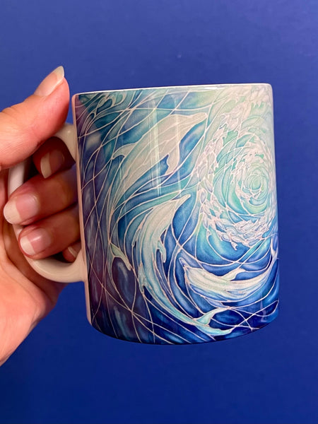 Blue Dolphins Mug and Coaster - Extra Large & Regular Mug Sizes Dolphin Lovers Mug Gift Box Set -