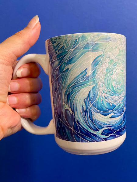 Blue Dolphins Mug and Coaster - Extra Large & Regular Mug Sizes Dolphin Lovers Mug Gift Box Set -