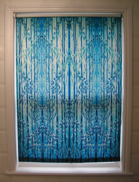 Teal Blue Trees Made to Order Blinds.  Blue Turquoise Aqua Roller blind. Bespoke blinds