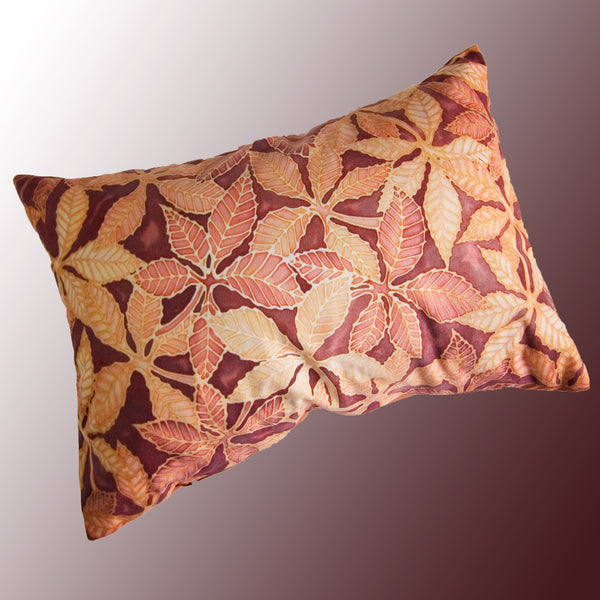 Bees and Flowers Cushion - plum, caramel and terracotta pillow - Accent Cushion Featuring Bees