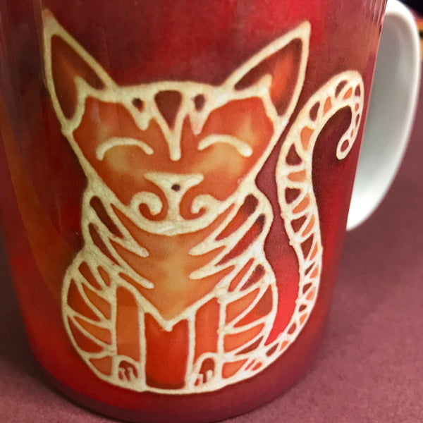 Ginger Cat Mug and Coaster box set or mug only - Red Mug Set - Mug Gift