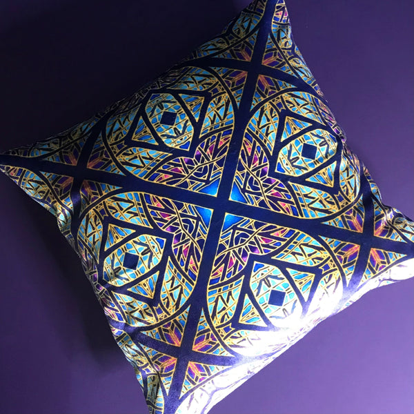 Star Cross Luxury Velvet Cushion - Dramatic Throw Pillow -Colourful Living Room Decor