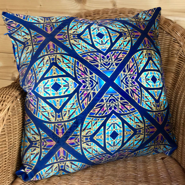 Star Cross Luxury Velvet Cushion - Dramatic Throw Pillow -Colourful Living Room Decor