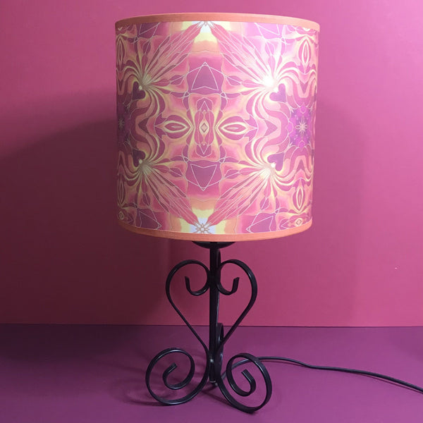 Orchid Kaleidoscope Pink Sunset Coloured Lampshade - Ceiling or Table Drum Shade - Atmospheric Lamp Shade