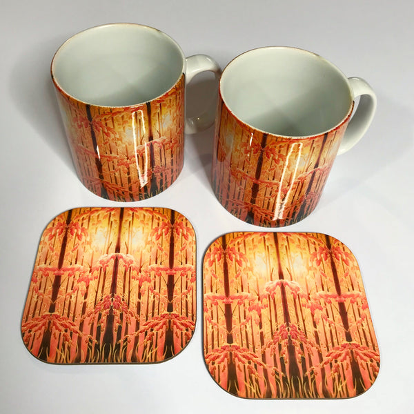 Autumnal Trees Table Mats - Tall trees place mats - Autumn chopping boards