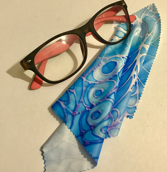 blue glasses cleaning cloth - pretty butterfly cleaning cloth - phone screen cleaning cloth.