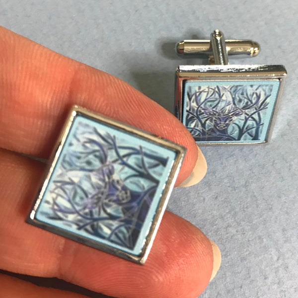 Majestic Stag Cuff Links Cool Blue - Gift for Him