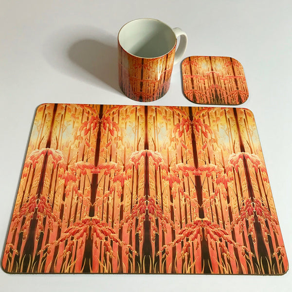 Autumnal Trees Table Mats - Tall trees place mats - Autumn chopping boards