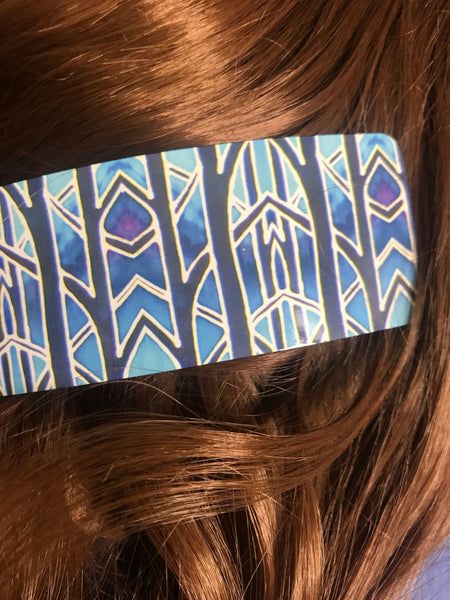 Blue Turquoise Sky Arches Large Hair Clip - Patterned Hair Barrette