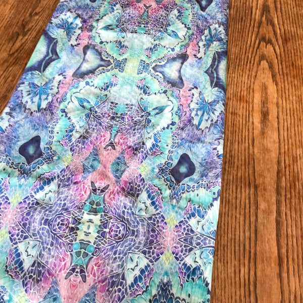 Butterfly Table Runner - Mosaic look lilac grey mint pink table runner