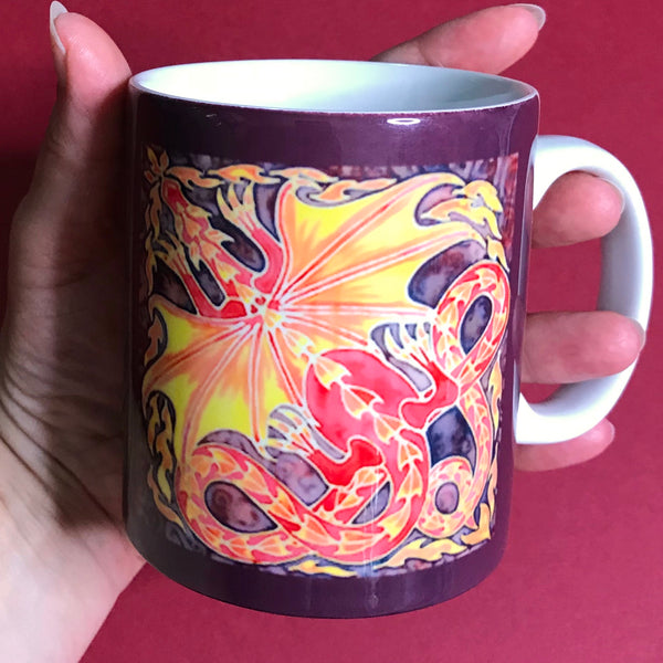 Winged Dragon Mug and Coaster box set or mug only - Red Mug Set - Western Dragon Mug Gift