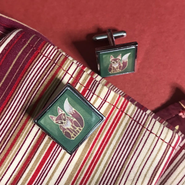 Red Fox Cuff Links - Gift for Him