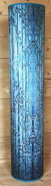 Into the Woods Contemporary Floor Lamp 1m tube - Tranquil Light Art Lamp - Blue Turquoise Aqua trees Lamp