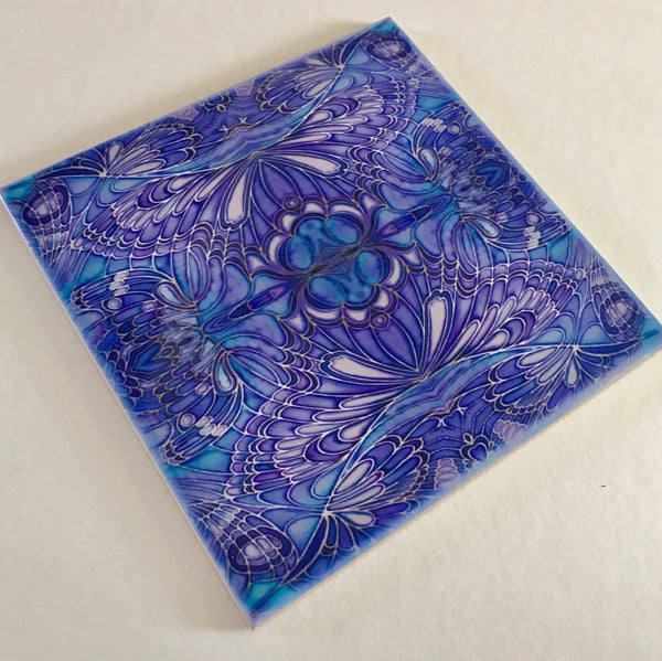 Contemporary Tiles Mixed Patterns - Blue Green Purple Tiles - Beautiful Tile - Bohemian Tiles