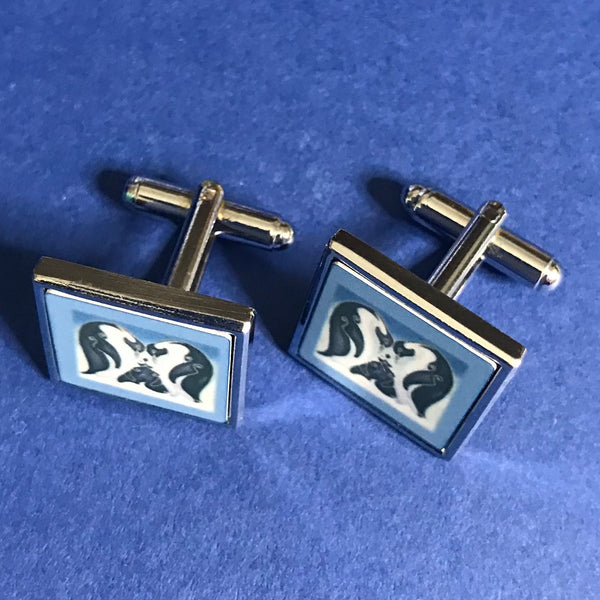 Fun Penguin Cuff Links Cool Blue - Gift for Him