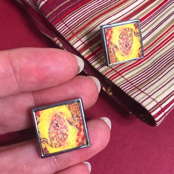 Smiling Lion Cuff Links - Gift for Him