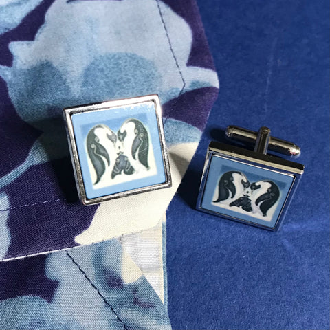 Fun Penguin Cuff Links Cool Blue - Gift for Him