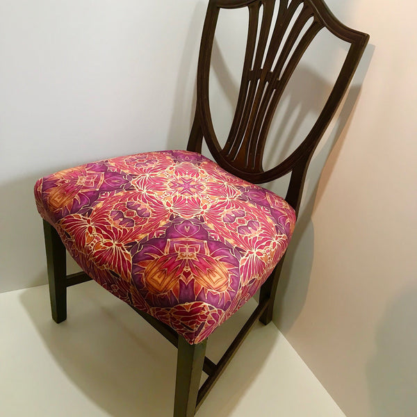 SOLD Dining Chairs Set of four - SOLD - Bespoke Butterfly Fabric Re-Covering