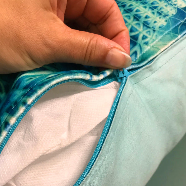 Blue Mint Velvet Cushion - Luxury Turquoise Velvet Fabric - Intricate pattern pillow