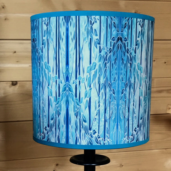 Into the Woods Contemporary Floor Lamp 1m tube - Tranquil Light Art Lamp - Blue Turquoise Aqua trees Lamp