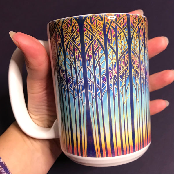 Stunning Cathedral Trees Extra Large Mug and Coaster - Woodland Mug Set - Mug Gift