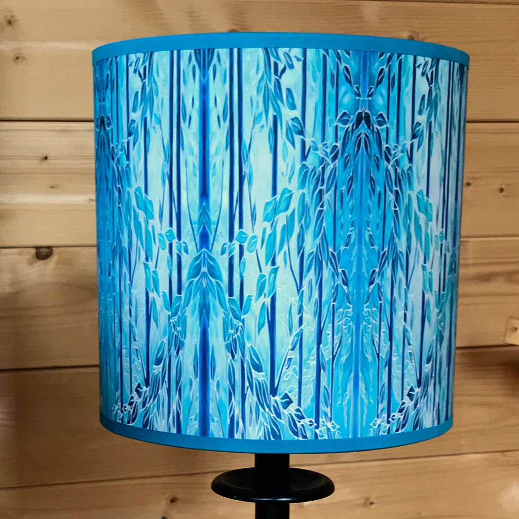 blue teal trees lampshade - made to order lampshades