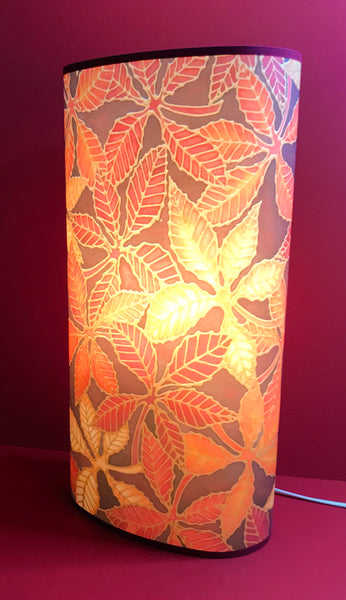 Rich Warm Beech Leaves Floor or Table lamp - Welcoming Art Lamplight - Free Standing Lamp