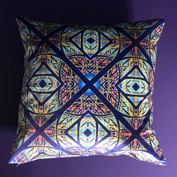 Star Cross Luxury Velvet Cushion - Dramatic Throw Pillow -Colourful Living Room Decor