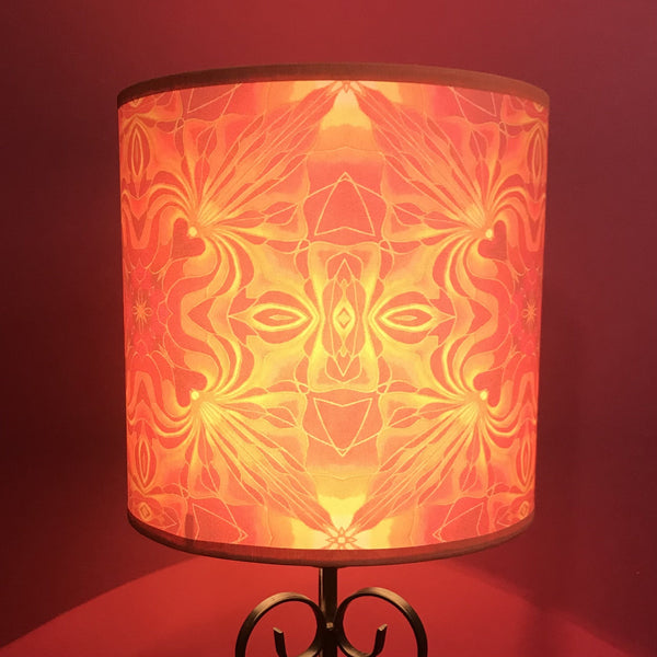 Orchid Kaleidoscope Pink Sunset Coloured Lampshade - Ceiling or Table Drum Shade - Atmospheric Lamp Shade