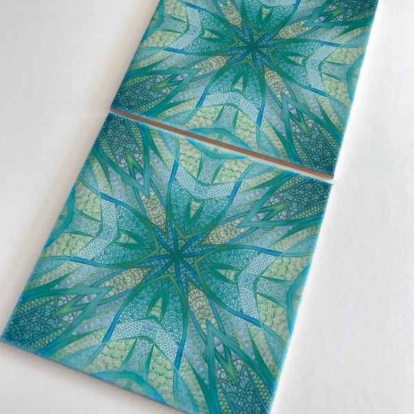 Contemporary Fish Tiles - Green Turquoise Tiles - Bohemian Ceramic Printed Tiles