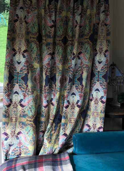 Green Butterfly Designer Velvet fabric by the metre