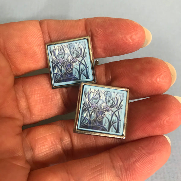 Majestic Stag Cuff Links Cool Blue - Gift for Him