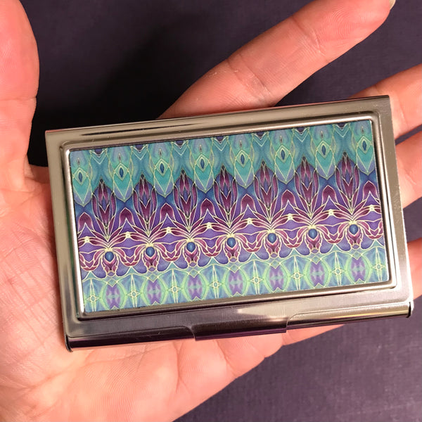 Persian Orchid Turkish Blue and Purple  Business Card Holder