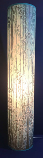 Into the Woods Contemporary Floor Lamp 1m tube - Tranquil Light Art Lamp - Blue Turquoise Aqua trees Lamp