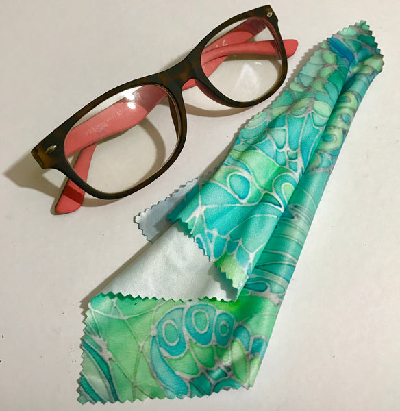 Mint Butterflies glasses case - slip-on padded glasses cover  - Reading Glasses Cover Butterflies