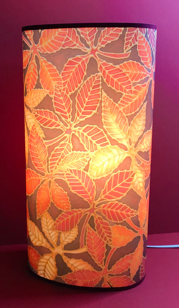 Rich Warm Beech Leaves Floor or Table lamp - Welcoming Art Lamplight - Free Standing Lamp