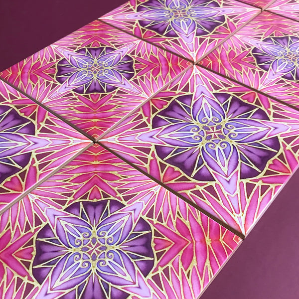 Pink purple star tiles mixed set