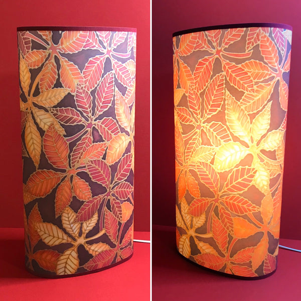 Rich Warm Beech Leaves Floor or Table lamp - Welcoming Art Lamplight - Free Standing Lamp