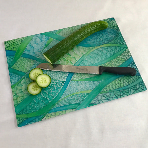 Green Green Glass Chopping Boards - Placemats & Coasters - Green Turquoise Table Mats