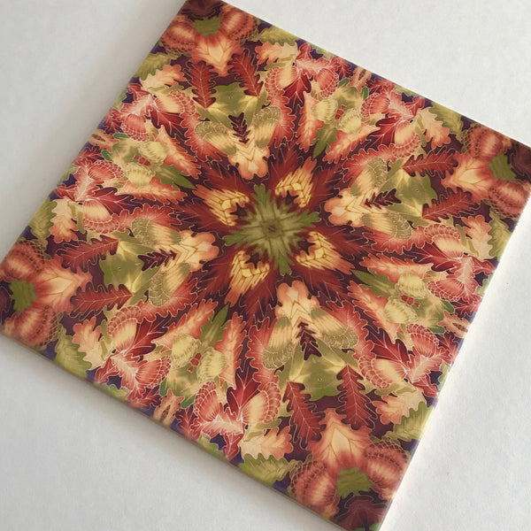 Contemporary Tiles Mixed Leaves - Green terracotta Leaves Tiles - Beautiful Bohemian Ceramic Tile